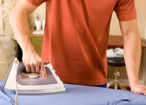 man_ironing